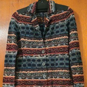 Aldo Martins Multicolor Knit Jacket with Patches on the Shoulders Size 8